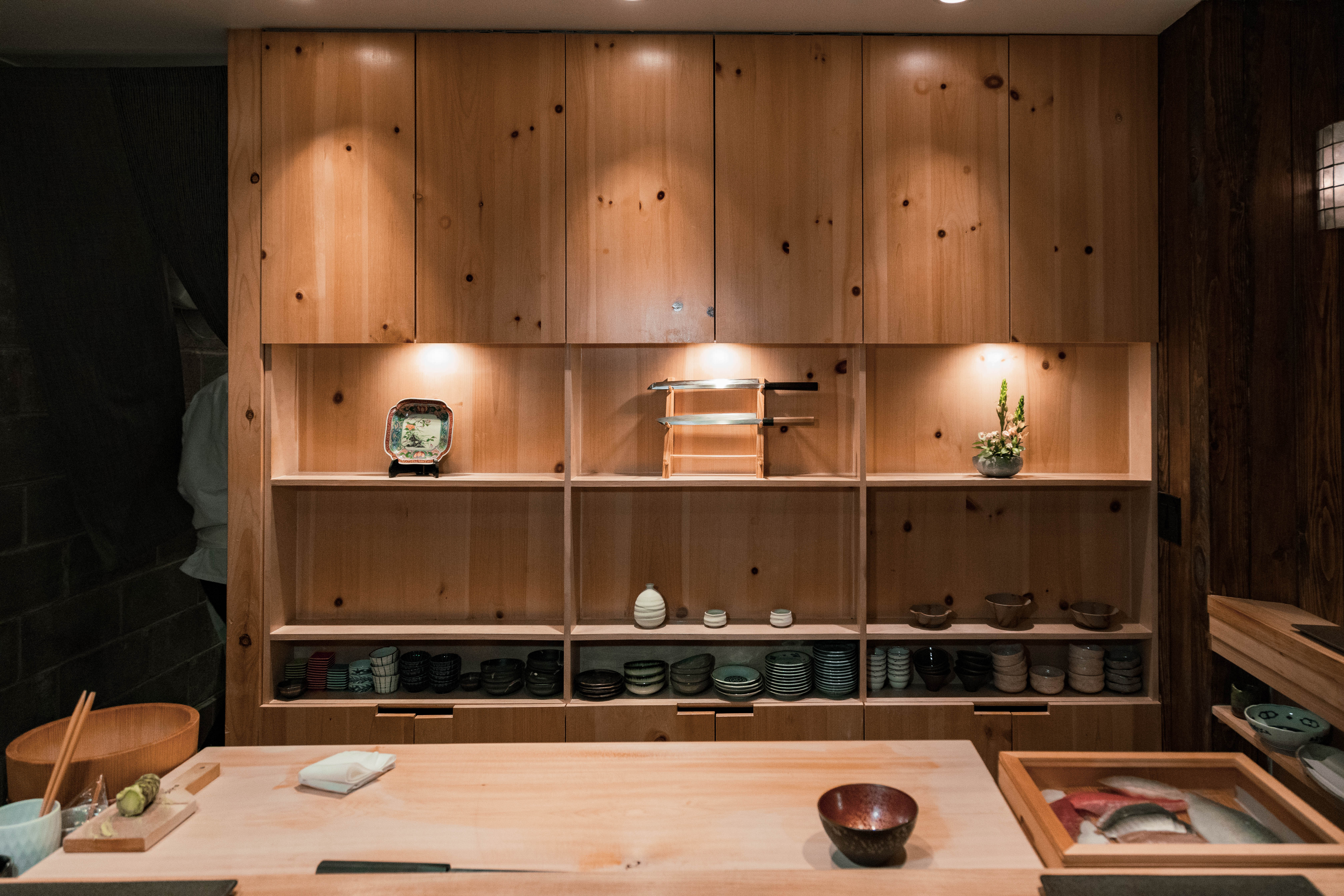 Sushi Amane counter and shelving
