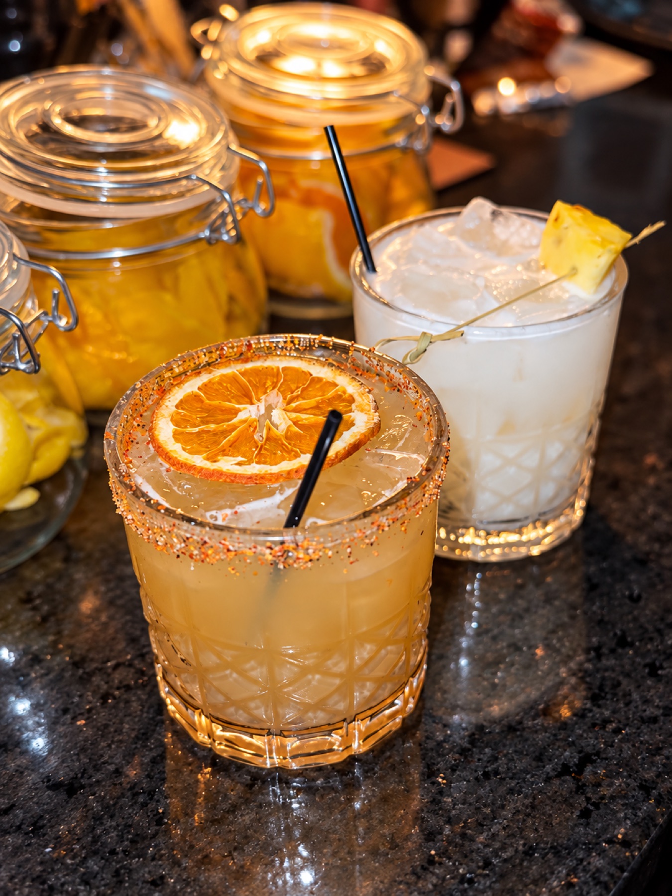 Cocktail trio at Wano Terrace